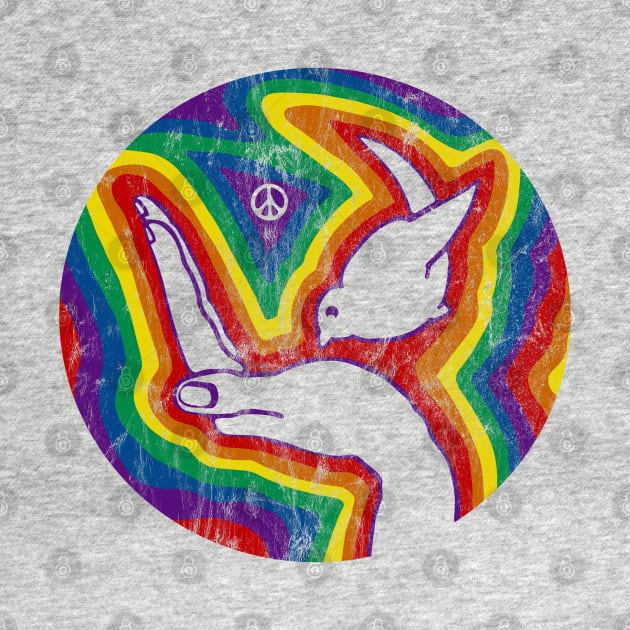 Rainbow Peace Dove (distressed) by Slightly Unhinged